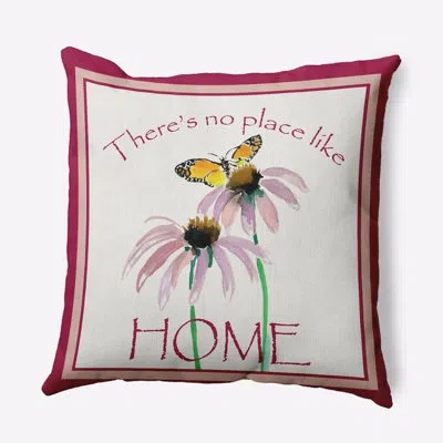 E By Design Floral Polyester Throw Pillow In Pink