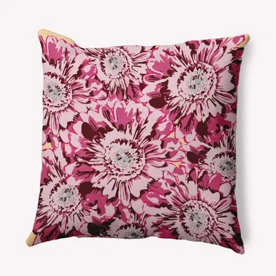 E By Design Floral Polyester Throw Pillow In Pink