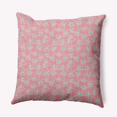 E By Design Floral Polyester Throw Pillow In Pink