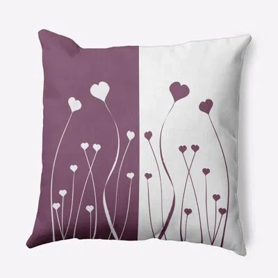 E By Design Floral Polyester Throw Pillow In Purple