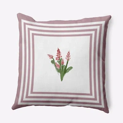 E By Design Floral Polyester Throw Pillow In Purple