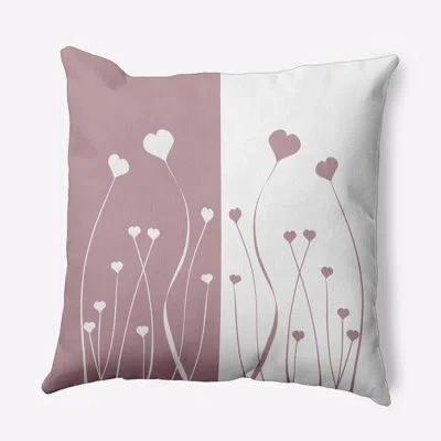E By Design Floral Polyester Throw Pillow In Purple
