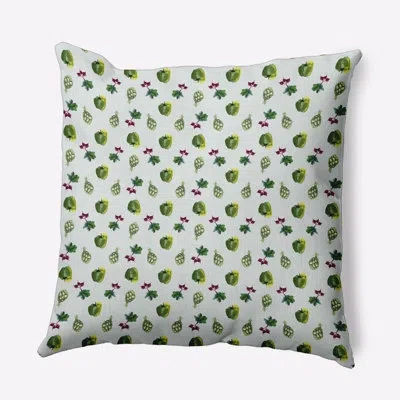 E By Design Floral Polyester Throw Pillow In White