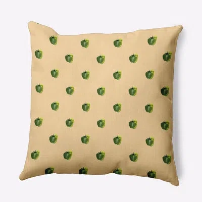 E By Design Floral Polyester Throw Pillow In Yellow
