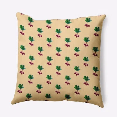 E By Design Floral Polyester Throw Pillow In Yellow