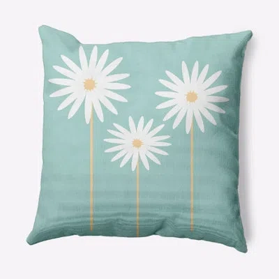 E By Design Floral Print Decorative Throw Pillow In Light Blue