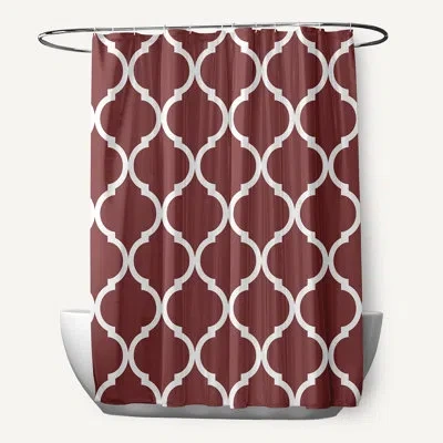 E By Design Floral Single Shower Curtain In Mahogany