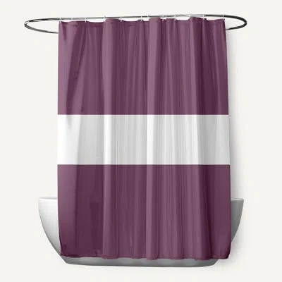 E By Design Floral Single Shower Curtain In Plum