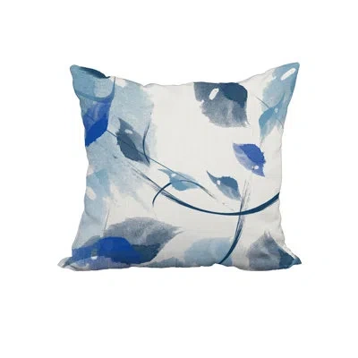 E By Design Floral Square Cotton Twill Pillow Cover & Insert In Blue