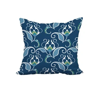 E By Design Floral Square Pillow In Blue