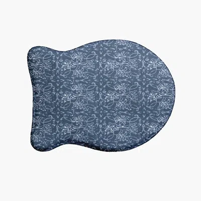 E By Design Floral Tangle Fish Shape Pet Feeding Placemat In Blue