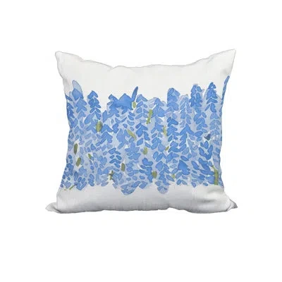 E By Design Flower Bell Square Cotton Pillow Cover & Insert In Blue