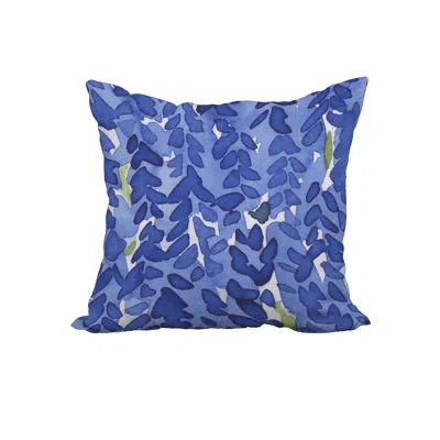 E By Design Flower Bell Square Cotton Pillow Cover & Insert In Navy Blue