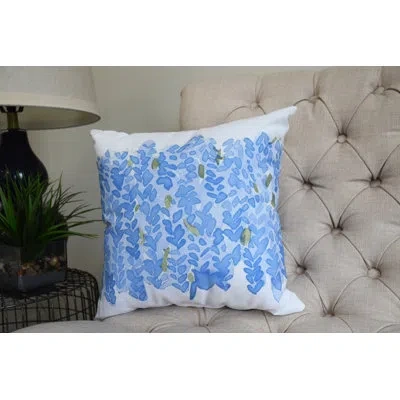 E By Design Flower Bell Square Pillow Cover & Insert In Light Blue