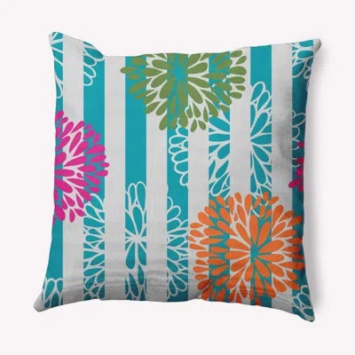 E By Design Flower Bursts Decorative Throw Pillow In Blue