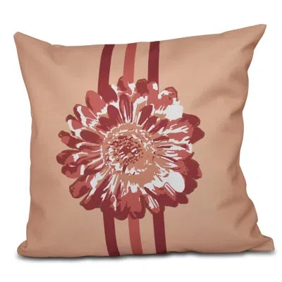 E By Design Flower Child Outdoor Square Throw Pillow In Coral
