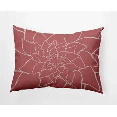 E By Design Flower Outline Decorative Lumbar Pillow In Pink,white