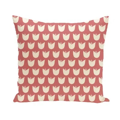 E By Design Flower Power Square Pillow Cover & Insert In Coral,taupe
