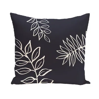 E By Design Flower Power Square Pillow Cover & Insert In Navy