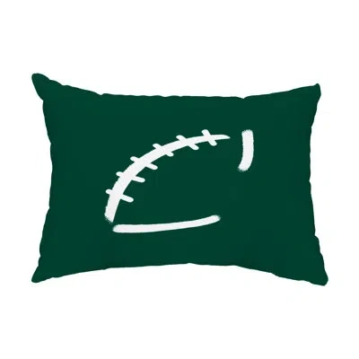 E By Design Football Outdoor Rectangular Pillow Cover & Insert In Green