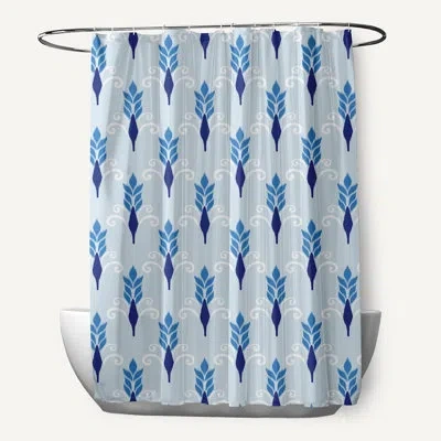 E By Design Friendship Floral Single Shower Curtain In Blue