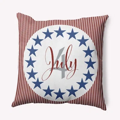 E By Design Funky Junky Geometric Indoor/outdoor Reversible Throw Pillow In White Geometric