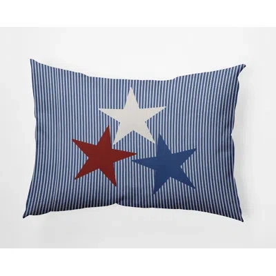 E By Design Funky Junky Geometric Reversible Throw Pillow In Nautical Navy Geometric