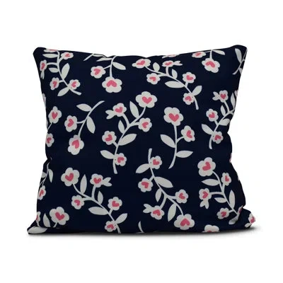 E By Design Funky Junky Outdoor Square Pillow Cover And Insert In Navy Blue