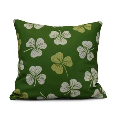 E By Design Funky Junky Square Pillow Cover & Insert In Dark Green