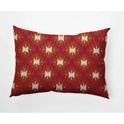 E By Design Geo Craze Decorative Throw Pillow Rectangle In Orange