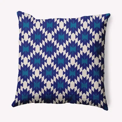 E By Design Geo Craze Indoor/outdoor Throw Pillow In Autumn Blue