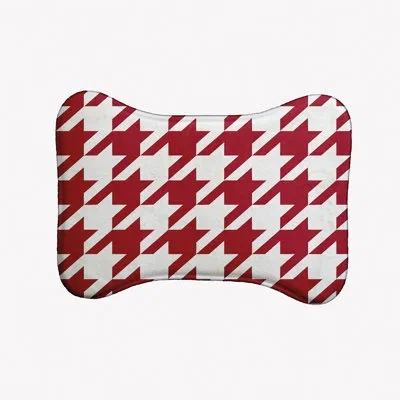 E By Design Geometric Bone Shape Pet Feeding Placemat In Red