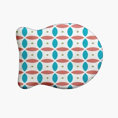 E By Design Geometric Fish Shape Pet Feeding Placemat In Blue;white;red