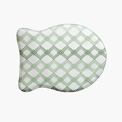 E By Design Geometric Fish Shape Pet Feeding Placemat In Green