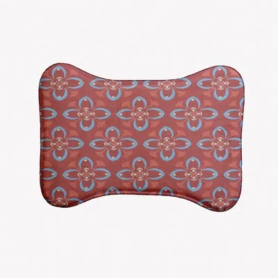 E By Design Geometric Floral Pattern Bone Shape Pet Feeding Placemat In Coral