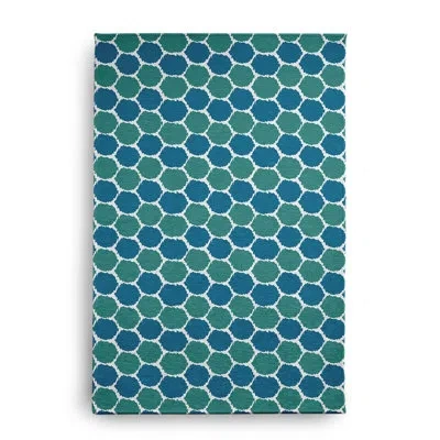 E By Design Geometric Machine Woven Chenille Area Rug In Blue
