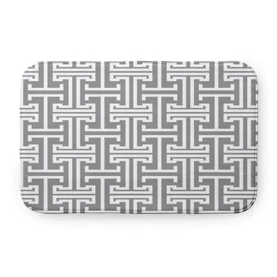E By Design Geometric Pet Feeding Placemat In Gray