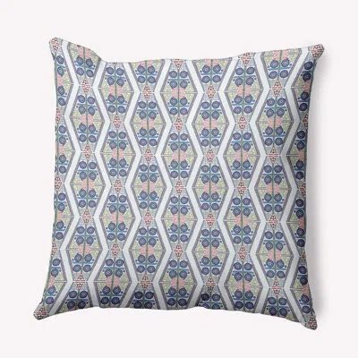 E By Design Geometric Polyester Indoor/outdoor Throw Pillow In Blue