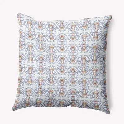 E By Design Geometric Polyester Indoor/outdoor Throw Pillow In Blue