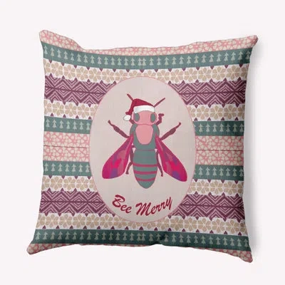 E By Design Geometric Polyester Indoor/outdoor Throw Pillow In Green