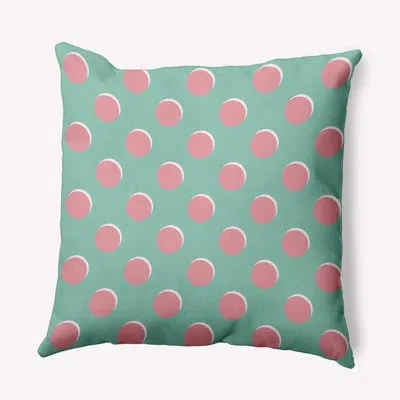 E By Design Geometric Polyester Indoor/outdoor Throw Pillow In Green