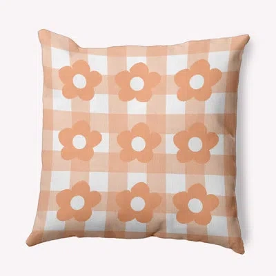 E By Design Geometric Polyester Indoor/outdoor Throw Pillow In Orange