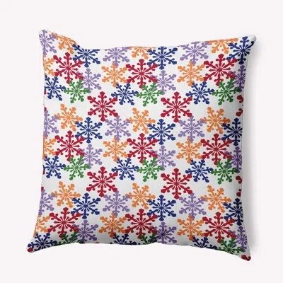 E By Design Geometric Polyester Indoor/outdoor Throw Pillow In Orange