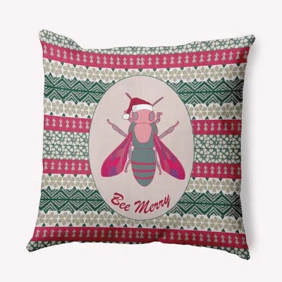 E By Design Geometric Polyester Indoor/outdoor Throw Pillow In Pink