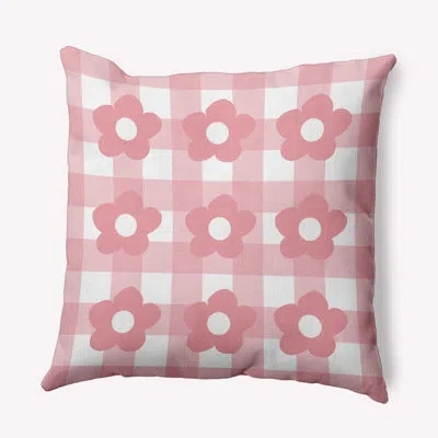 E By Design Geometric Polyester Indoor/outdoor Throw Pillow In Pink
