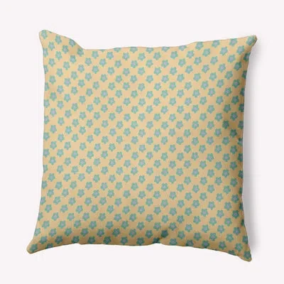 E By Design Geometric Polyester Indoor/outdoor Throw Pillow In Yellow