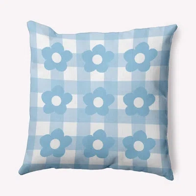 E By Design Geometric Polyester Throw Pillow In Blue