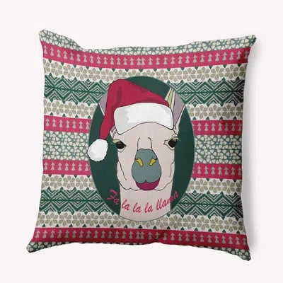E By Design Geometric Polyester Throw Pillow In Green