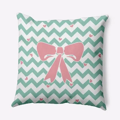 E By Design Geometric Polyester Throw Pillow In Green