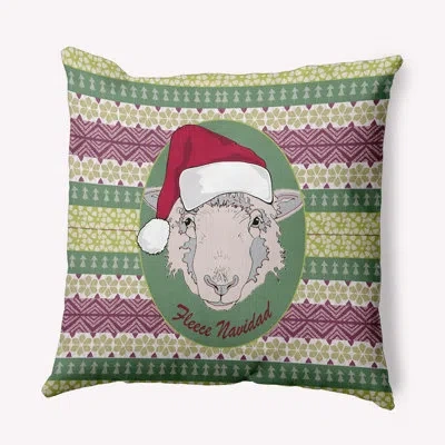 E By Design Geometric Polyester Throw Pillow In Green